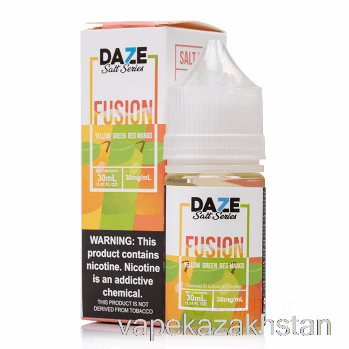 Vape Disposable Yellow Green Red Mango - 7 Daze Fusion Salt - 30mL 50mg